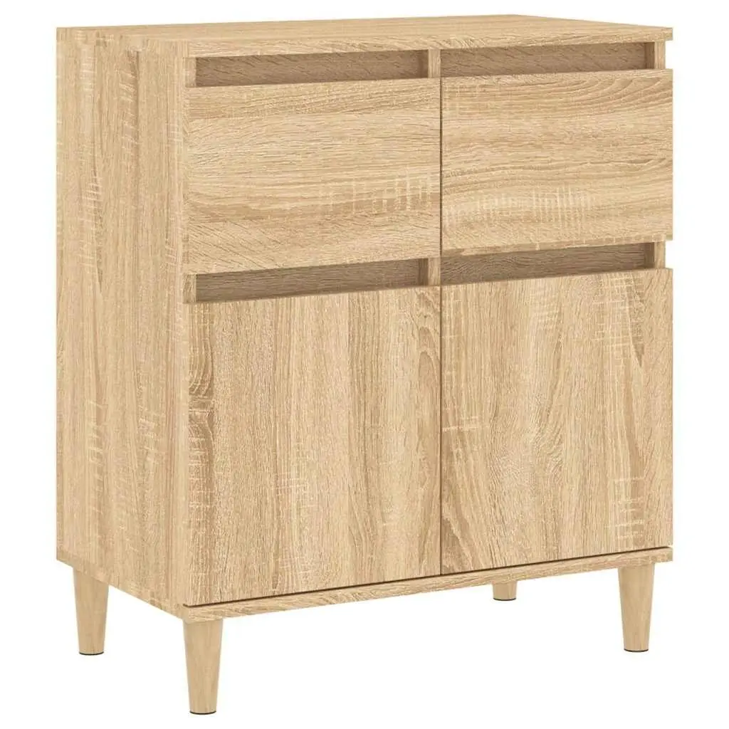 Storage Cabinet Engineered Wood Brown 60x35x70cm with Drawers and Door Compartments