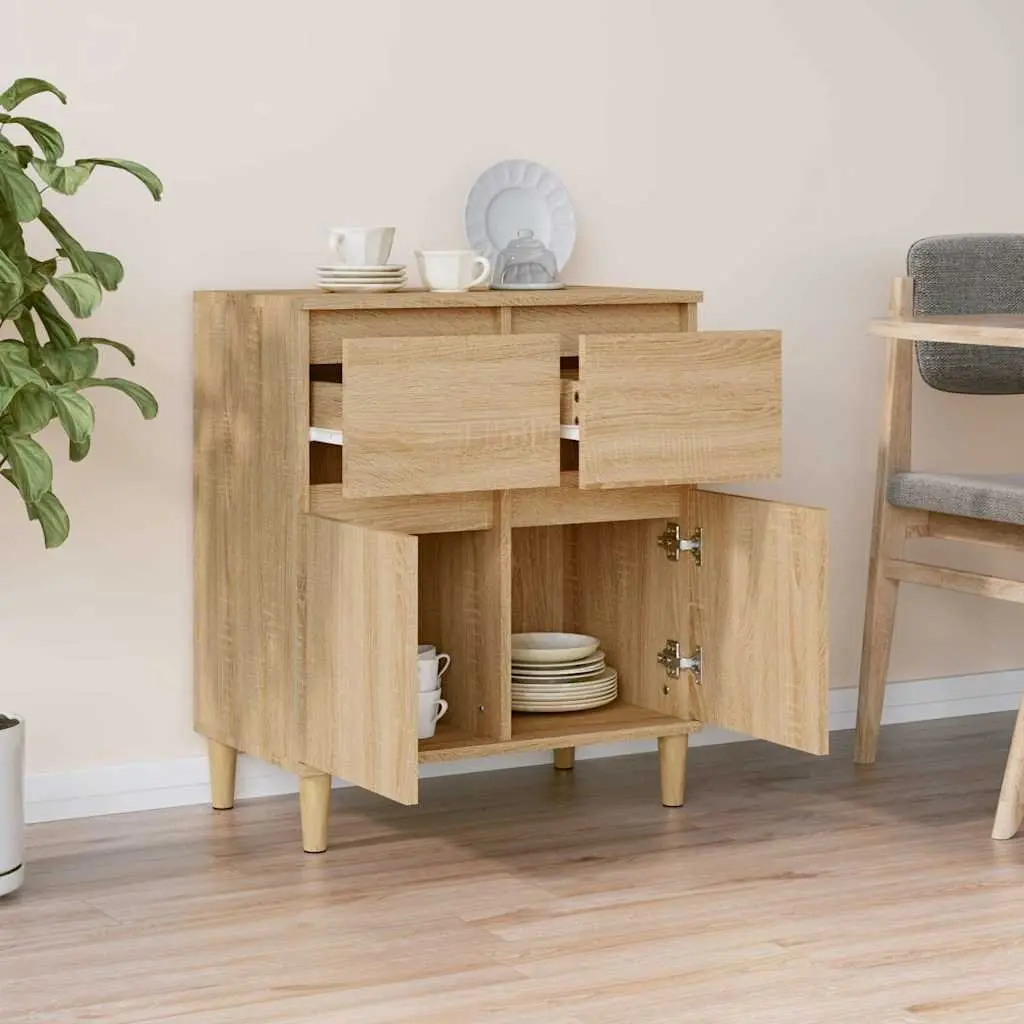 Storage Cabinet Engineered Wood Brown 60x35x70cm with Drawers and Door Compartments