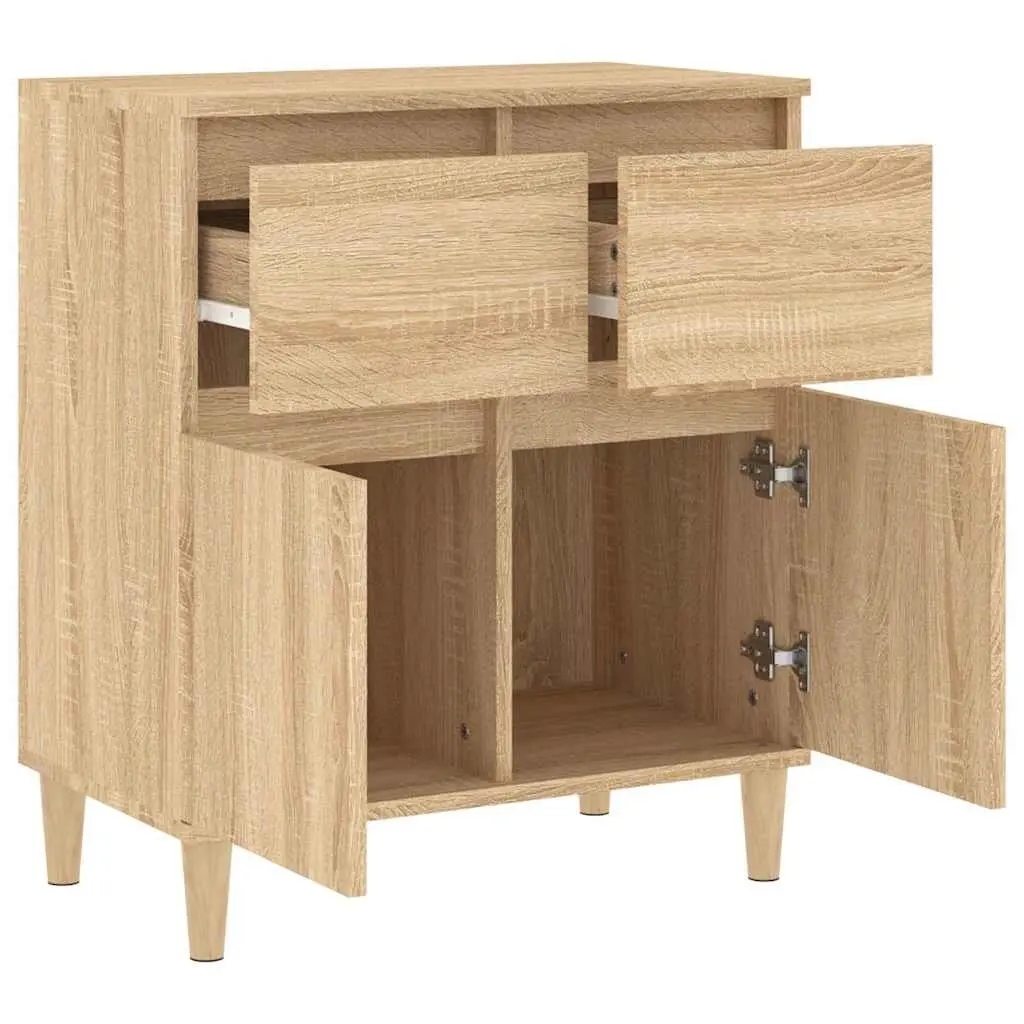 Storage Cabinet Engineered Wood Brown 60x35x70cm with Drawers and Door Compartments