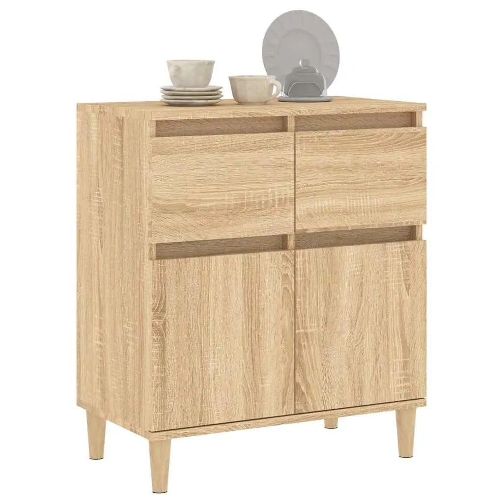 Storage Cabinet Engineered Wood Brown 60x35x70cm with Drawers and Door Compartments