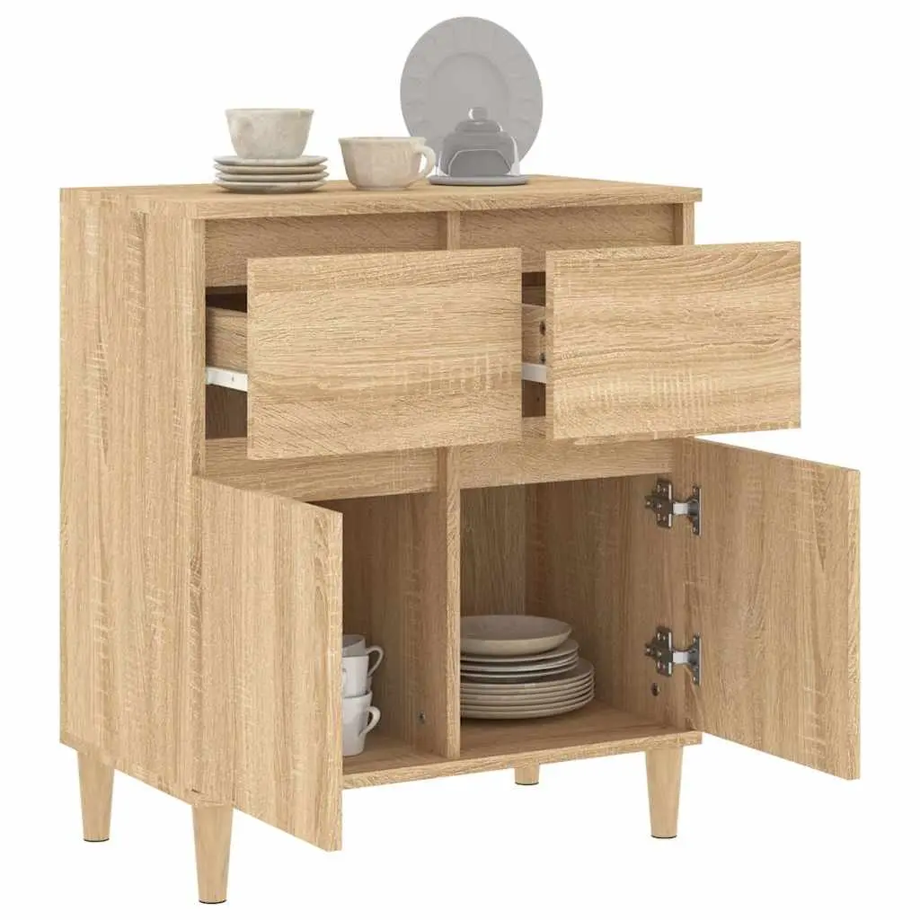 Storage Cabinet Engineered Wood Brown 60x35x70cm with Drawers and Door Compartments