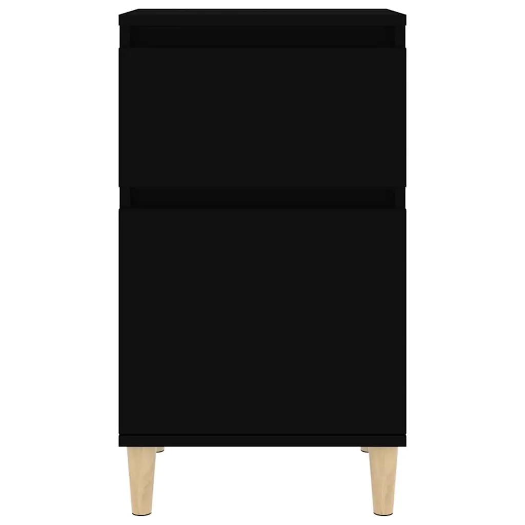 Bedside Cabinet Black 40x35x70cm Engineered Wood Storage Organizer