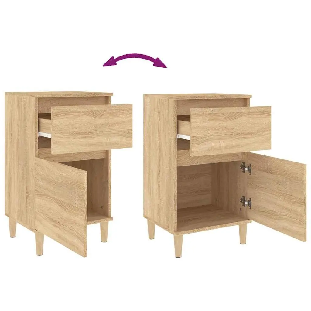 Bedside Cabinet 40x35x70cm Brown Nightstand Storage Organiser Bedroom Furniture