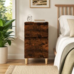 Brown Engineered Wood Nightstand 40x35x70 cm