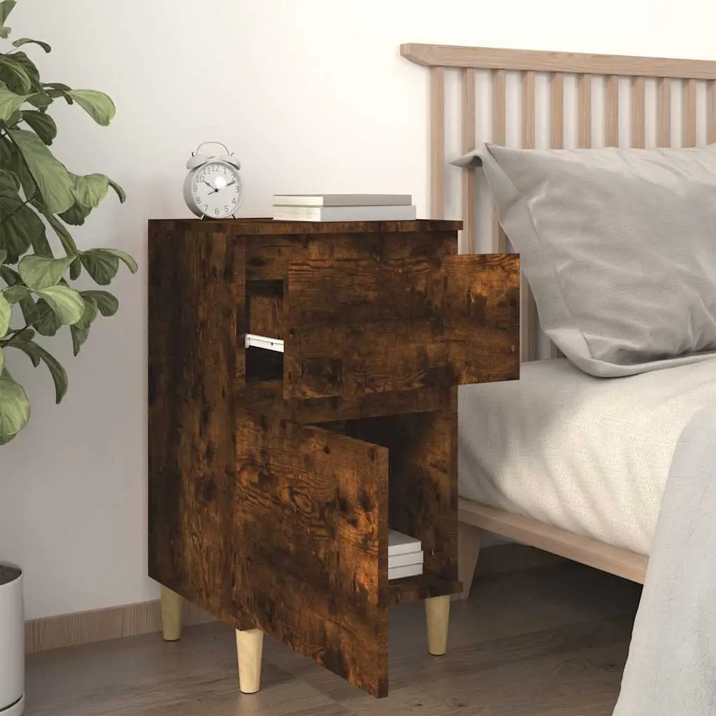 Bedside Cabinet Brown 40x35x70 cm Engineered Wood Nightstand Storage Table