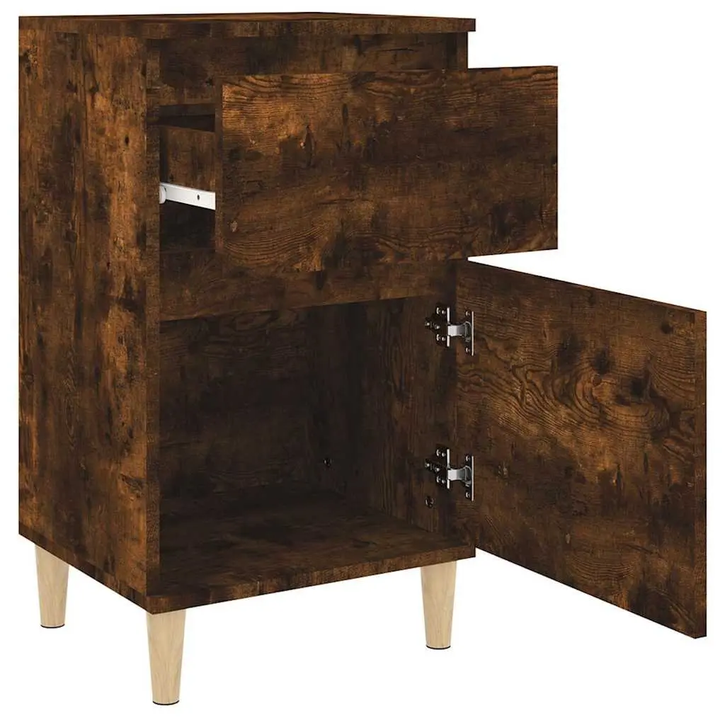 Bedside Cabinet Brown 40x35x70 cm Engineered Wood Nightstand Storage Table