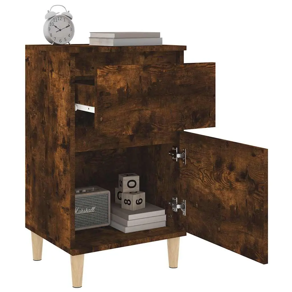 Bedside Cabinet Brown 40x35x70 cm Engineered Wood Nightstand Storage Table