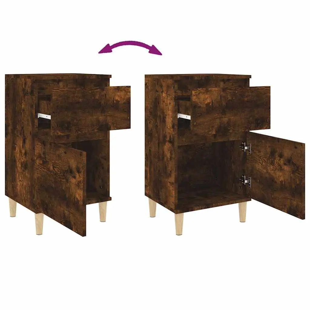 Bedside Cabinet Brown 40x35x70 cm Engineered Wood Nightstand Storage Table
