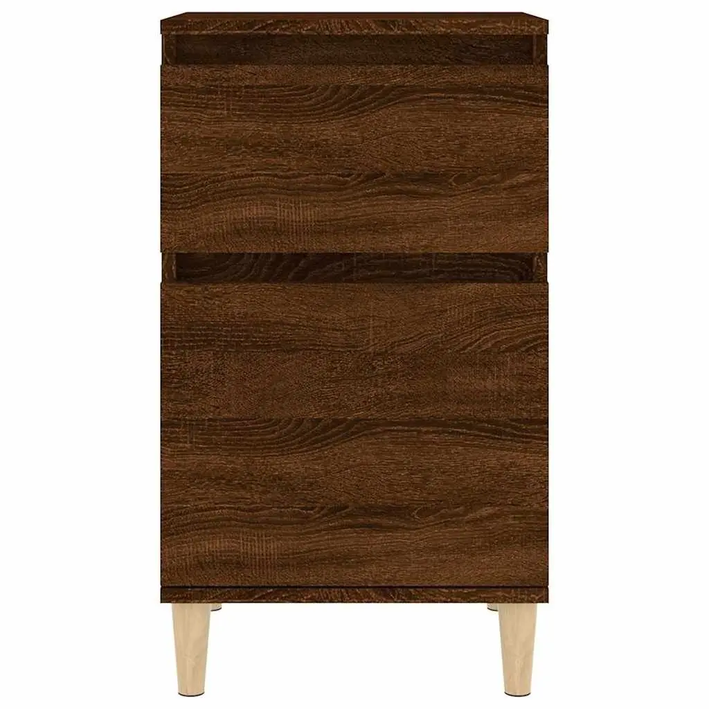 Bedside Table Brown Oak Storage Nightstand 40x35x70cm Engineered Wood