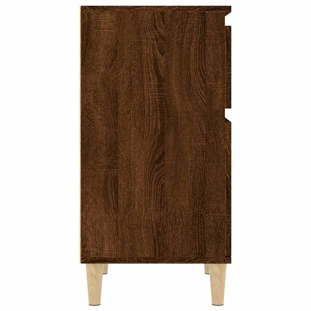 Bedside Table Brown Oak Storage Nightstand 40x35x70cm Engineered Wood