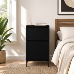 Black Bedside Cabinet Nightstand for Elegant Spaces