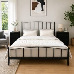 Elegant Black Bedside Cabinets - Set of 2