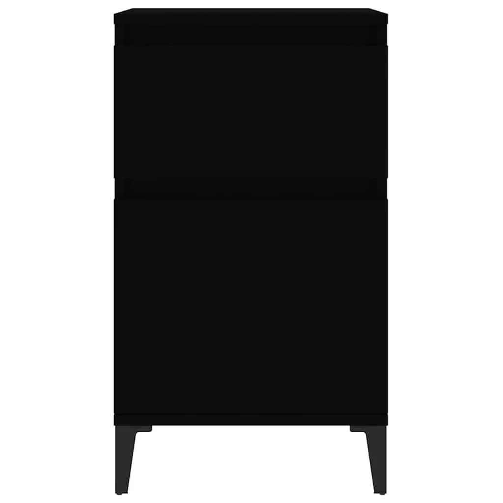 Bedside Cabinets 2 pcs Black Nightstand Storage Bedroom Furniture 40x35x70 cm