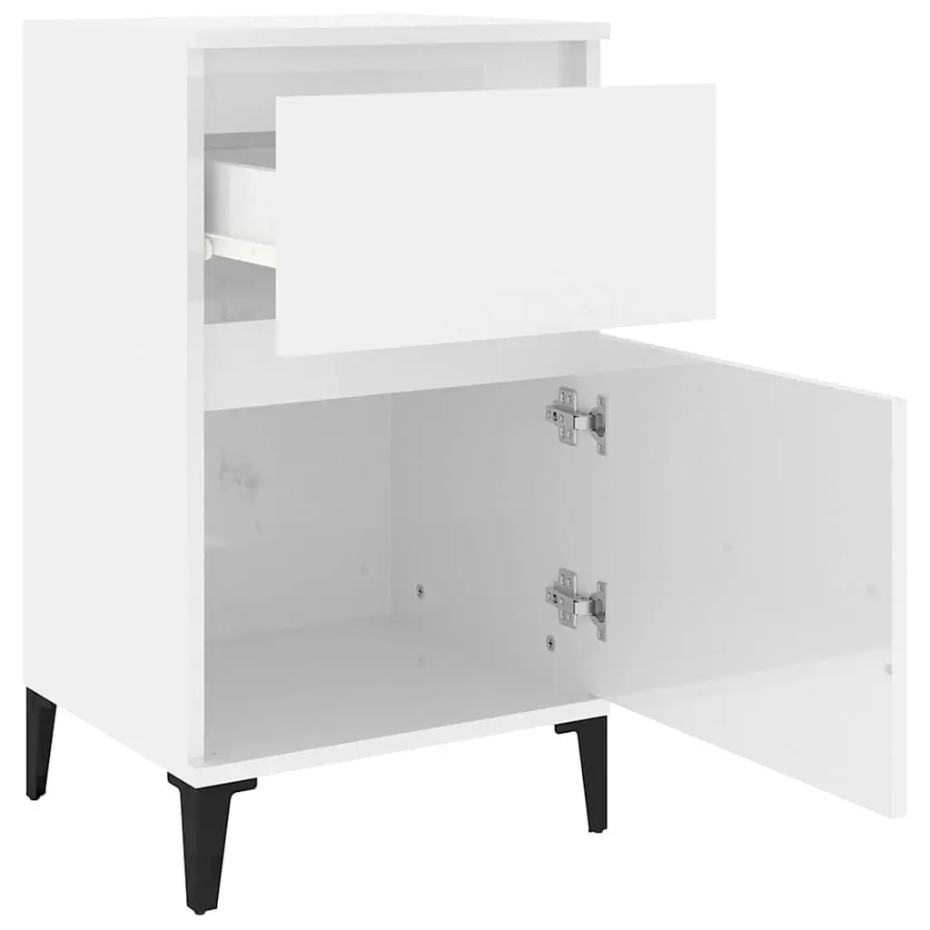 Bedside Cabinets White 40x35x70 cm Engineered Wood Storage Nightstand Furniture 2 Piece