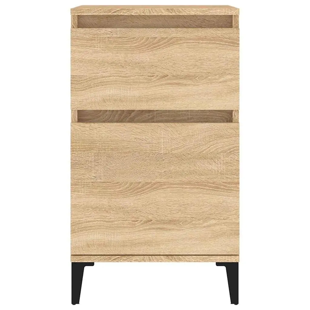 Bedside Table Brown Engineered Wood Storage Drawer Nightstand Bedroom Furniture