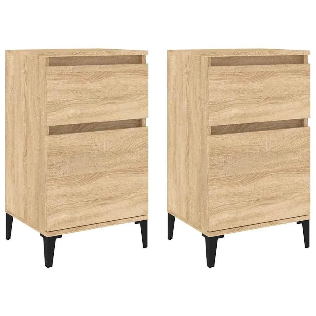 Brown Bedside Cabinets Set of 2 for Storage