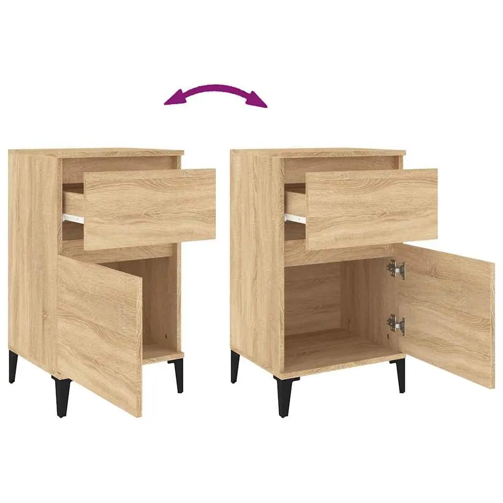 Brown Bedside Cabinets Set of 2 for Storage