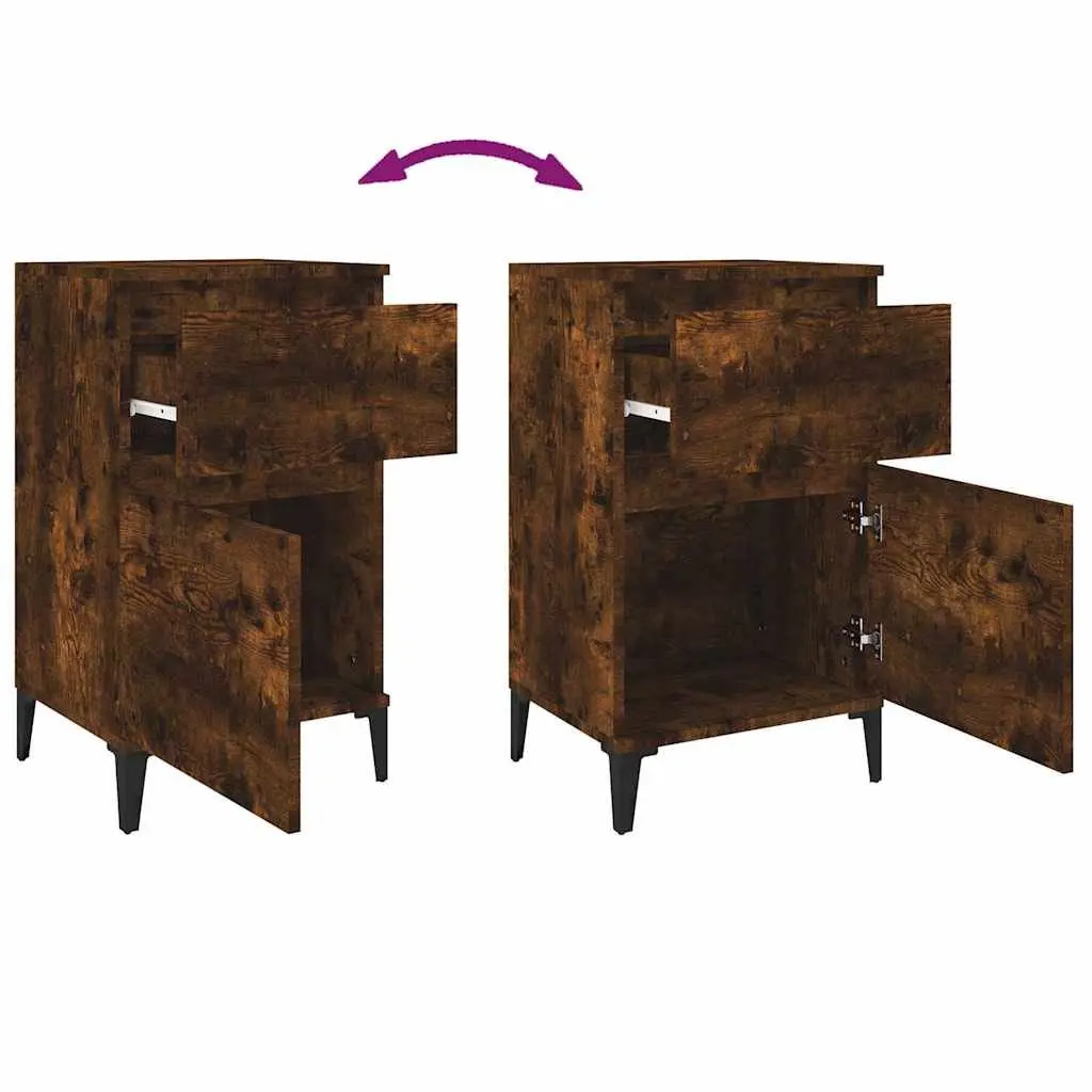Bedside Cabinets 2 pcs Brown Nightstand Storage Bedroom Furniture 40x35x70 cm