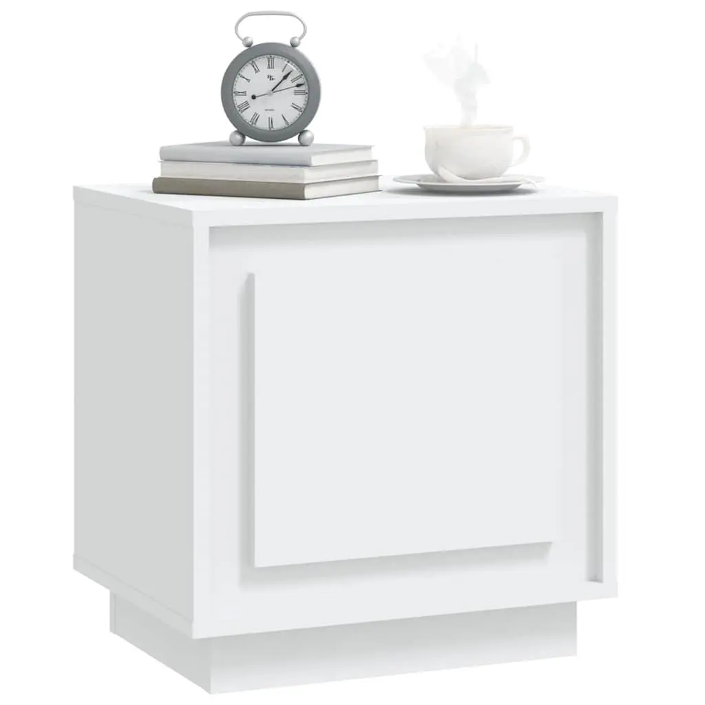 Bedside Cabinets Modern White 44x35x45 cm Engineered Wood Nightstand Storage Cabinet 2 Piece