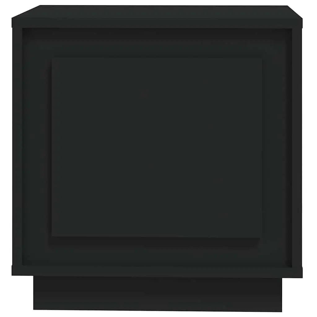 Bedside Cabinet Black Modern Nightstand 44x35x45cm Engineered Wood