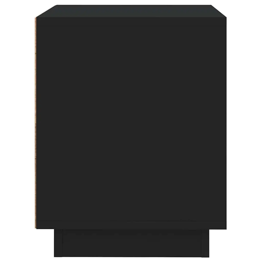Bedside Cabinet Black Modern Nightstand 44x35x45cm Engineered Wood