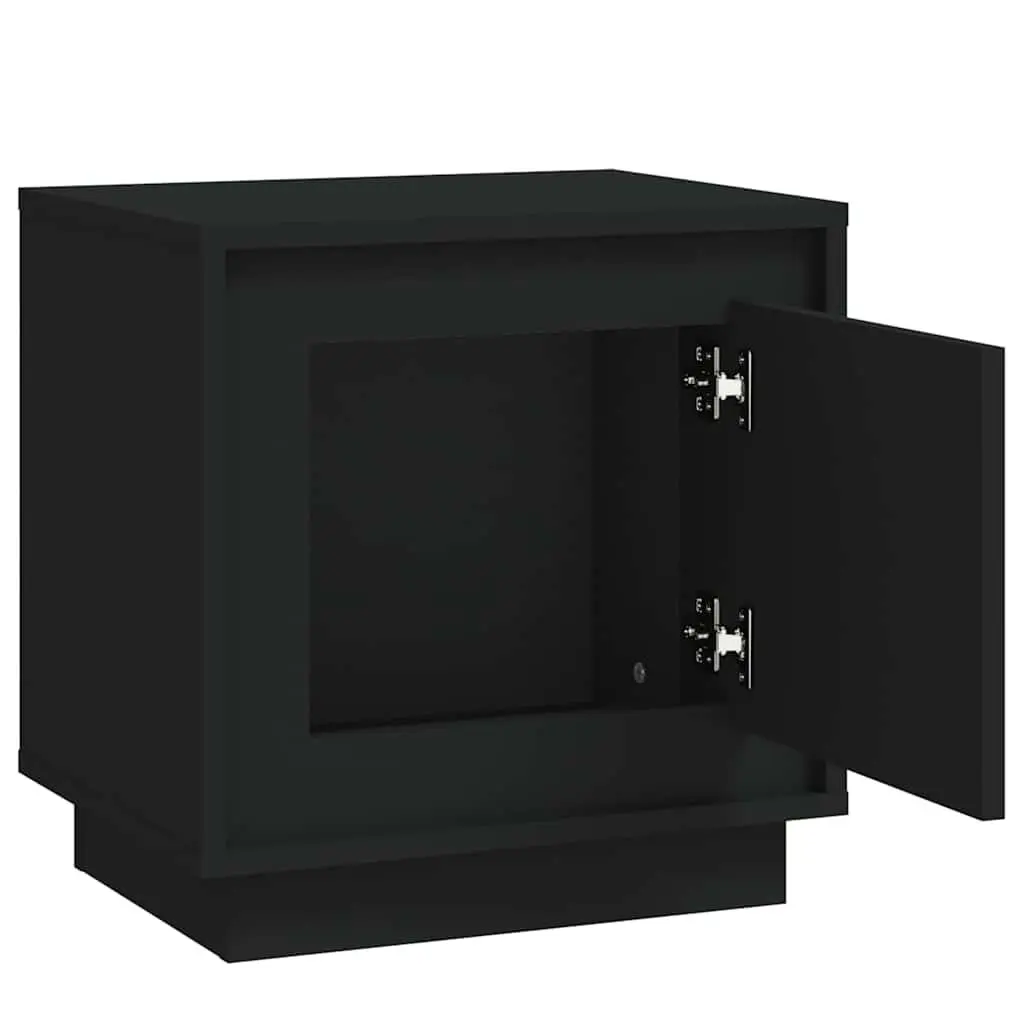 Bedside Cabinets Black 44x35x45 cm Engineered Wood Nightstand Storage 2 Piece
