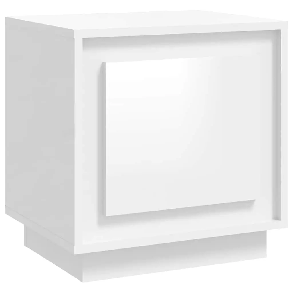 Bedside Cabinet White Modern Nightstand Storage Table Engineered Wood 44x35x45cm