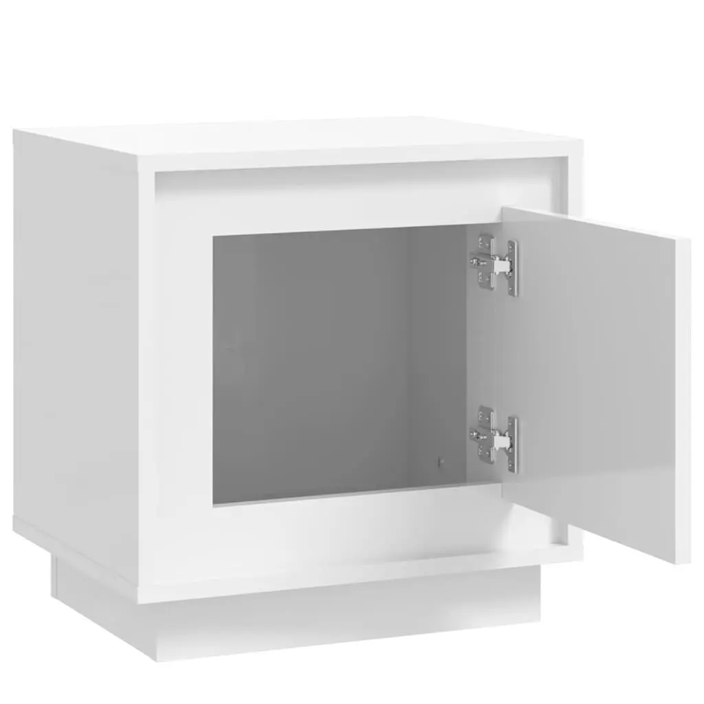 Bedside Cabinet White Modern Nightstand Storage Table Engineered Wood 44x35x45cm