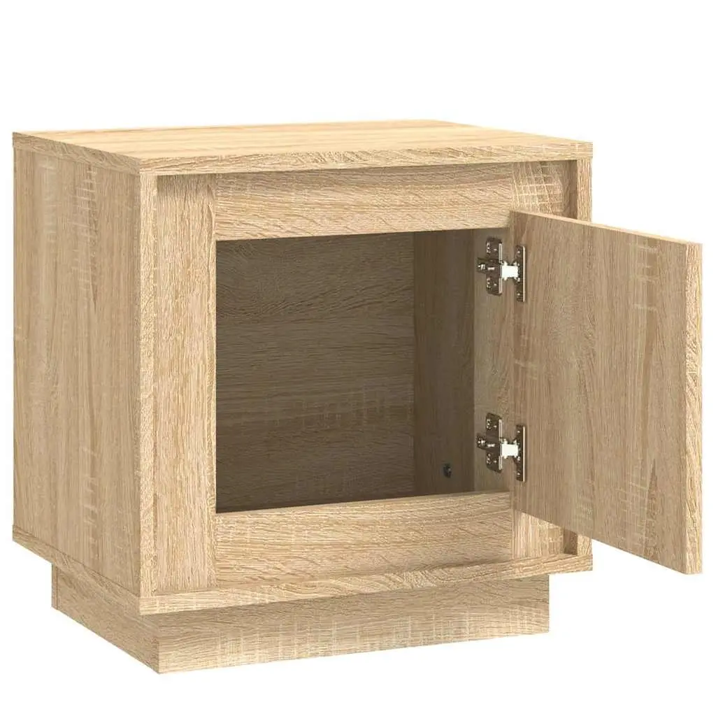 Bedside Cabinets Brown 44x35x45 cm Engineered Wood 2 Piece Modern Nightstand Storage Table