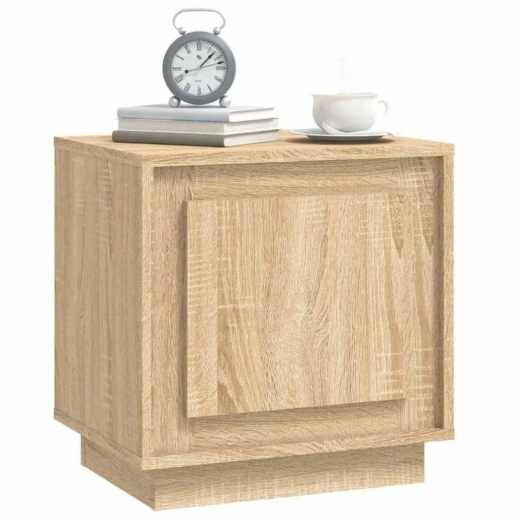 Bedside Cabinets Brown 44x35x45 cm Engineered Wood 2 Piece Modern Nightstand Storage Table