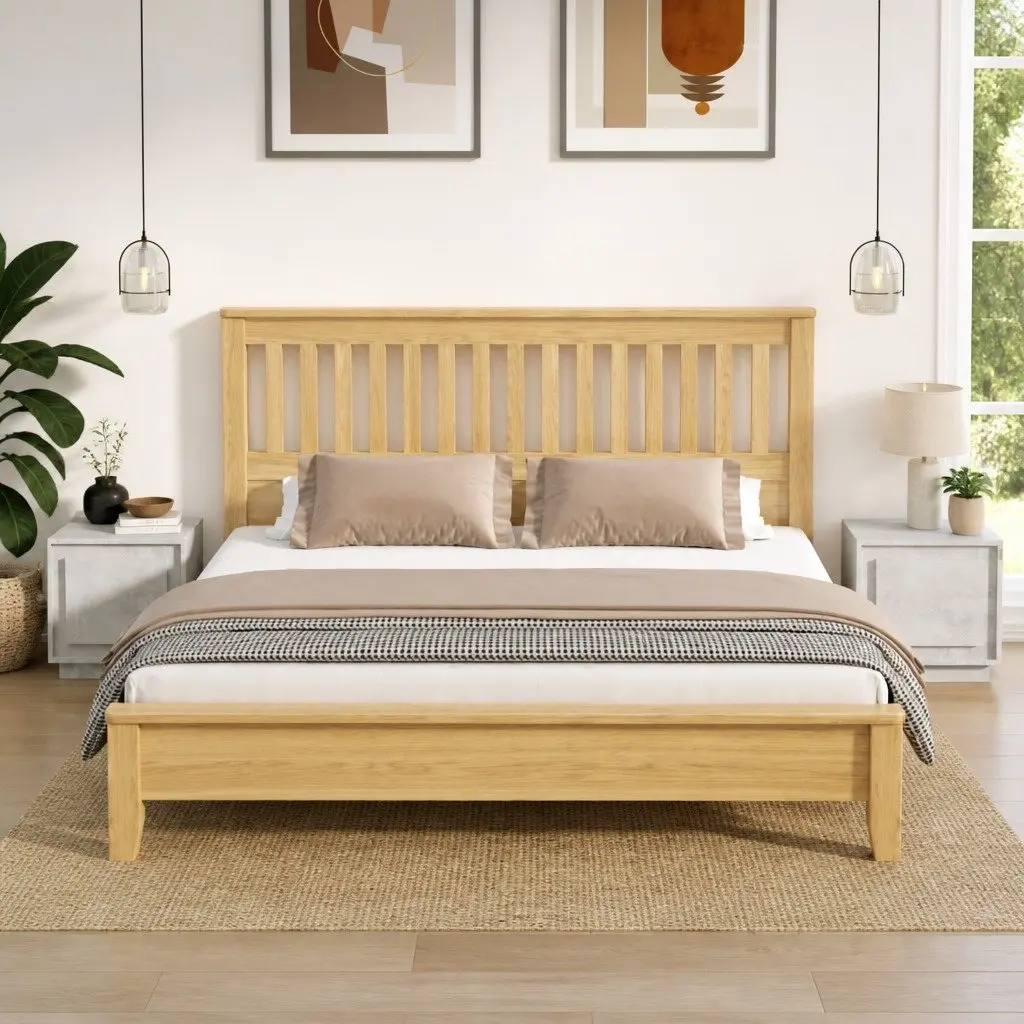 Bedside Cabinet Grey 44x35x45cm Engineered Wood Nightstand Storage Table Set of 2