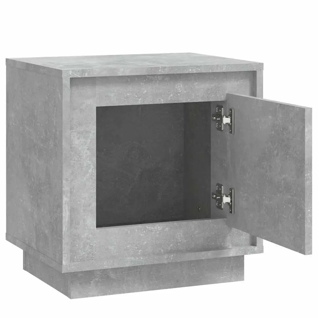 Bedside Cabinet Grey 44x35x45cm Engineered Wood Nightstand Storage Table Set of 2