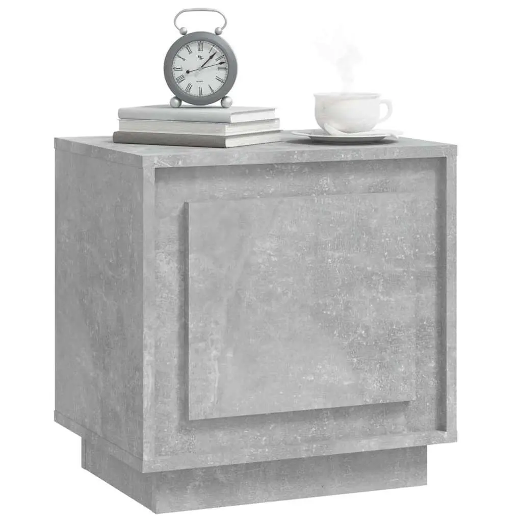 Bedside Cabinet Grey 44x35x45cm Engineered Wood Nightstand Storage Table Set of 2