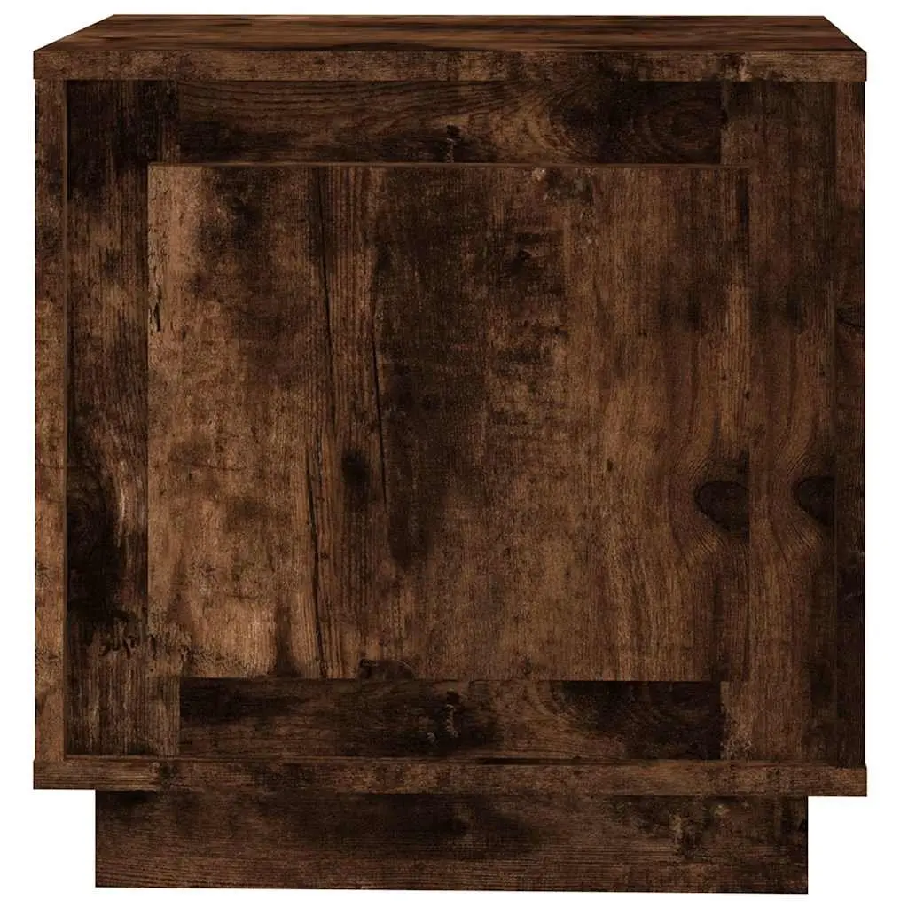 Bedside Cabinets Brown Modern Nightstand Storage Table 2 Piece Engineered Wood