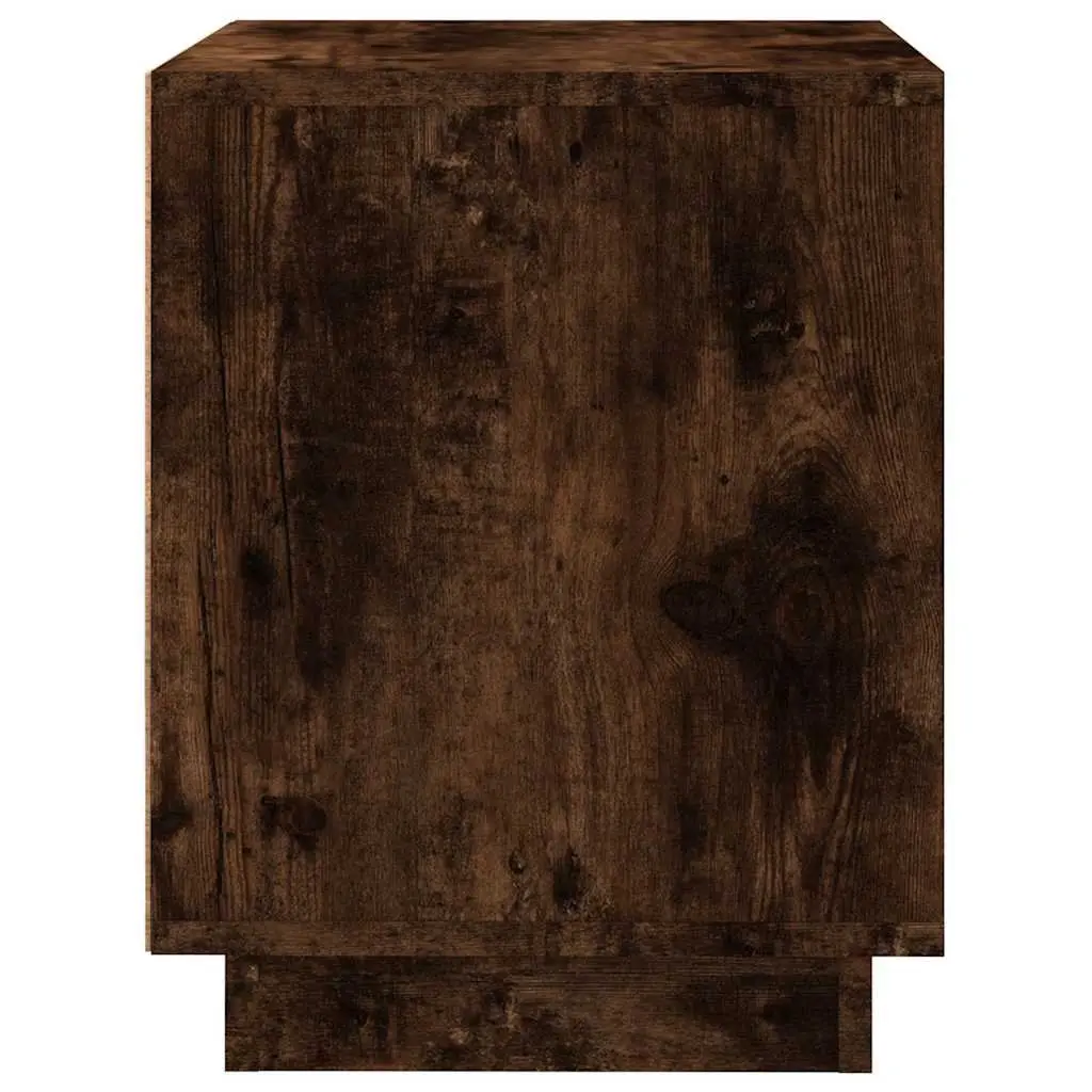 Bedside Cabinets Brown Modern Nightstand Storage Table 2 Piece Engineered Wood