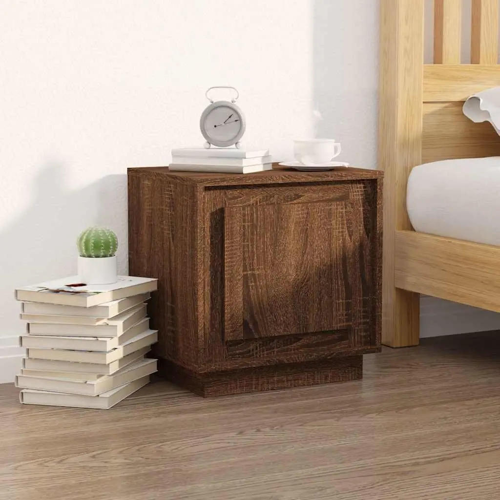 Bedside Cabinets Modern Brown Oak 44x35x45 cm Engineered Wood 2 Piece