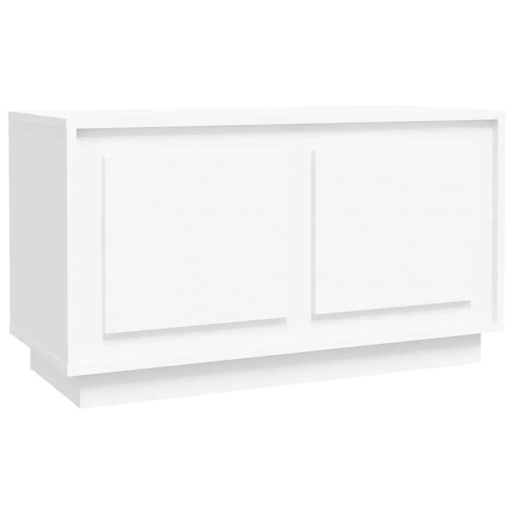 TV Cabinet White Engineered Wood 80x35x45cm Media Unit Storage Furniture
