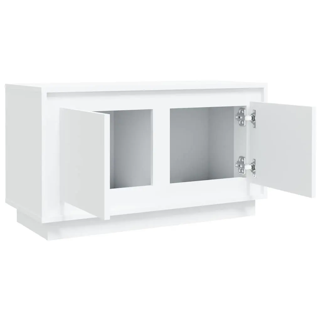 TV Cabinet White Engineered Wood 80x35x45cm Media Unit Storage Furniture