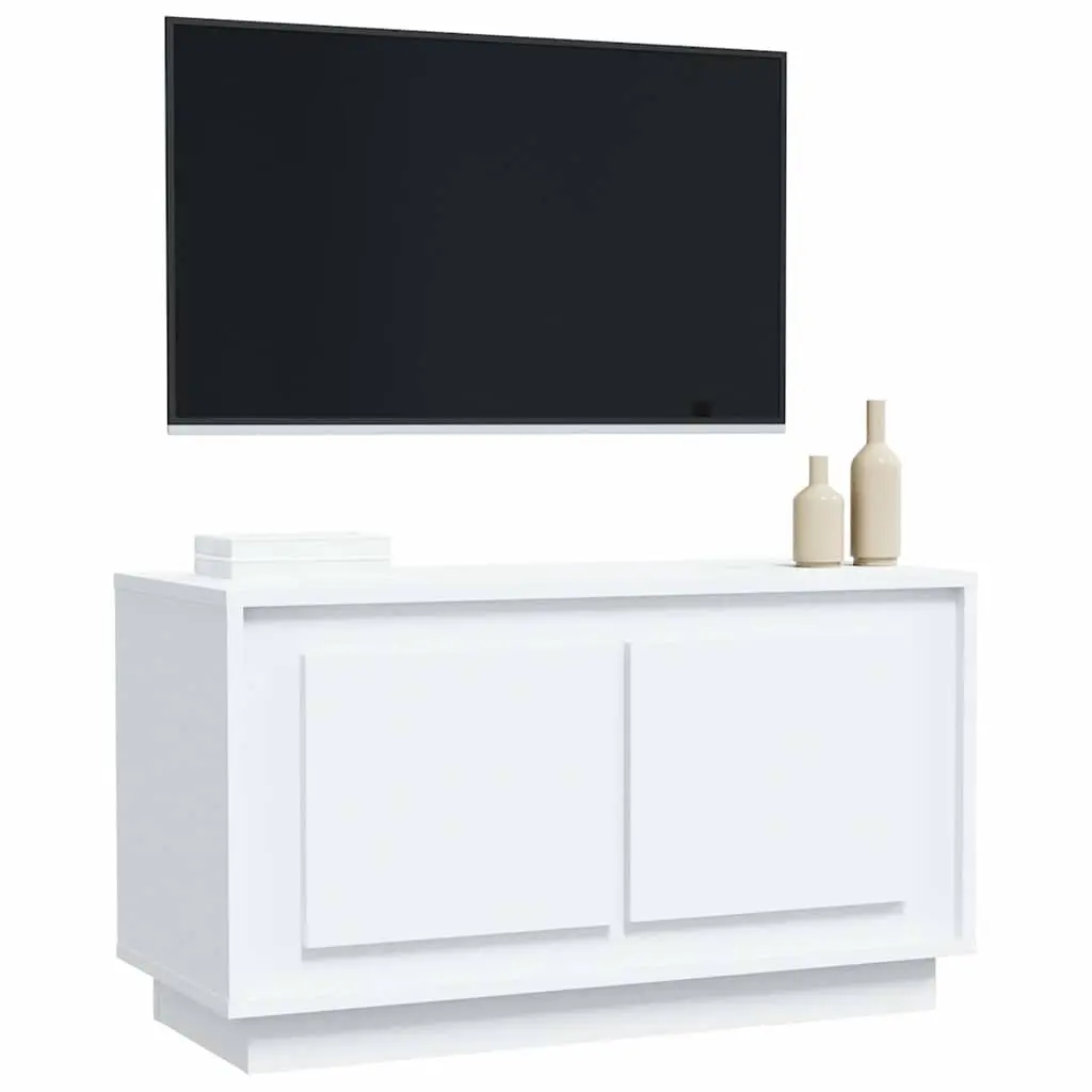 TV Cabinet White Engineered Wood 80x35x45cm Media Unit Storage Furniture