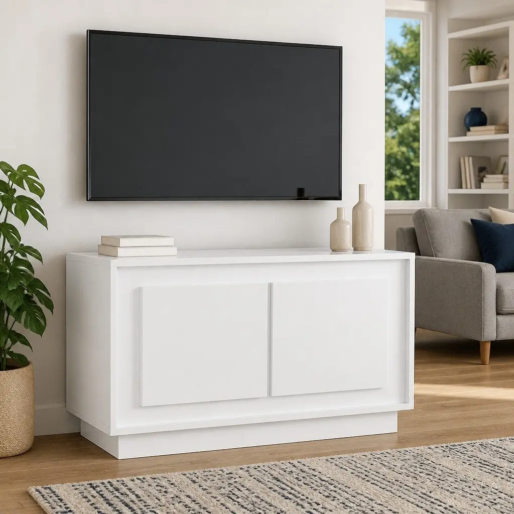 TV Cabinet High Gloss White 80cm Engineered Wood