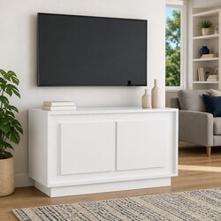 Elegant White High Gloss TV Cabinet for Living Rooms