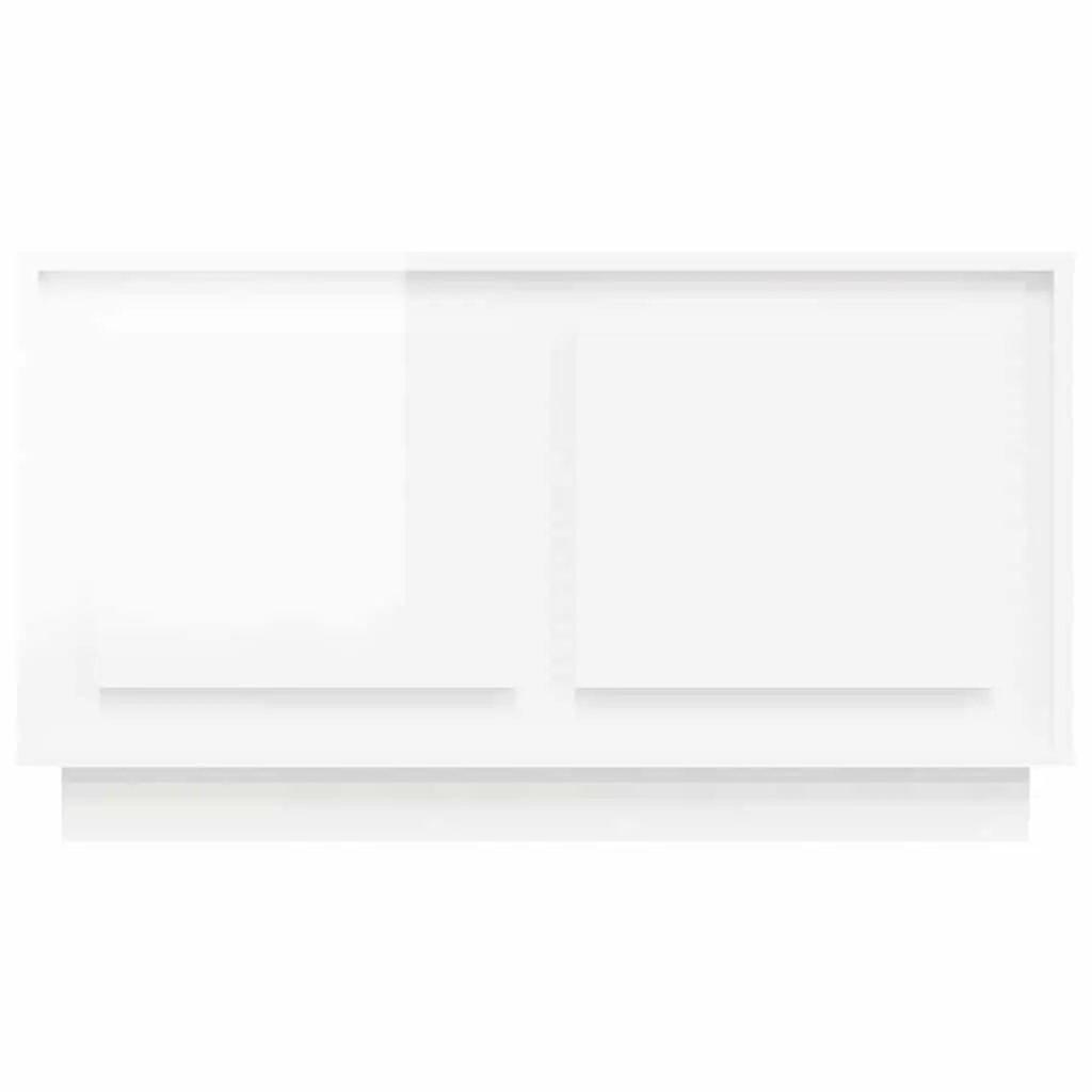 TV Cabinet High Gloss White 80cm Engineered Wood