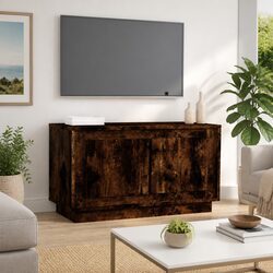 Smoked Oak Brown TV Cabinet for Cozy Living Rooms