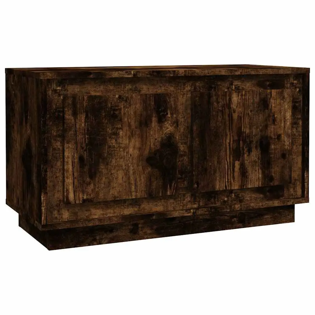 TV Cabinet Smoked Oak Brown 80x35x45cm Engineered Wood Living Room Media Storage Unit