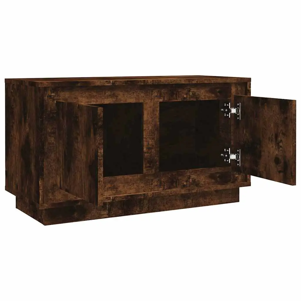 TV Cabinet Smoked Oak Brown 80x35x45cm Engineered Wood Living Room Media Storage Unit