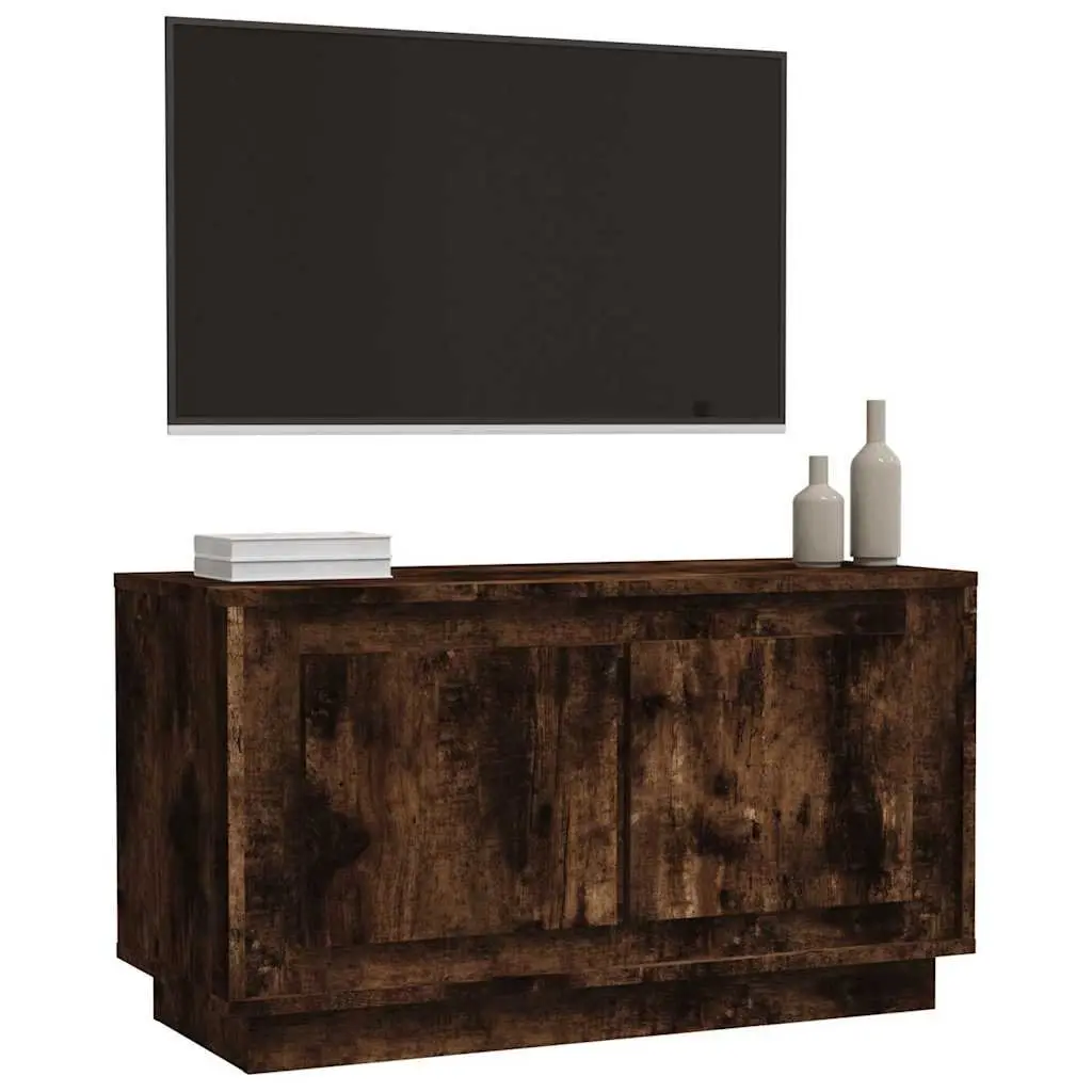 TV Cabinet Smoked Oak Brown 80x35x45cm Engineered Wood Living Room Media Storage Unit