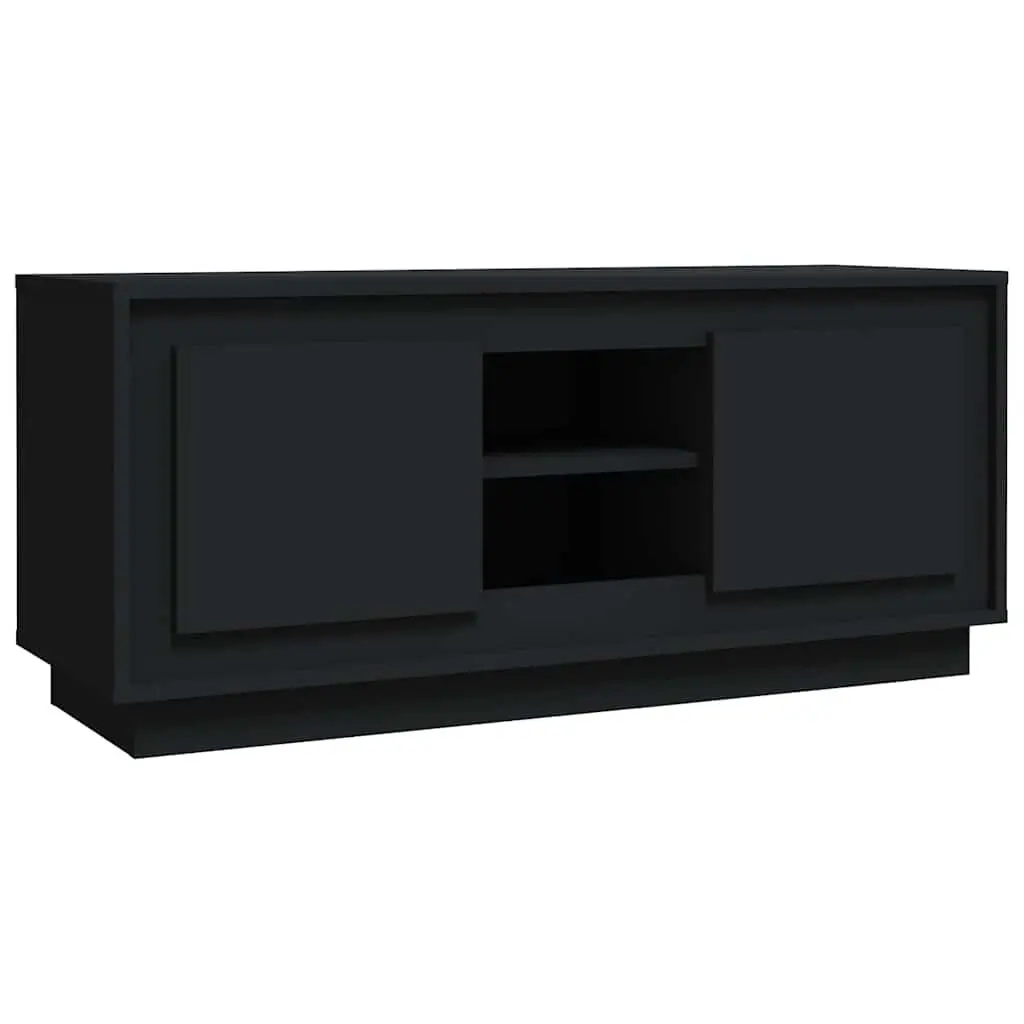 Black TV Cabinet 102x35x45 cm for Living Space