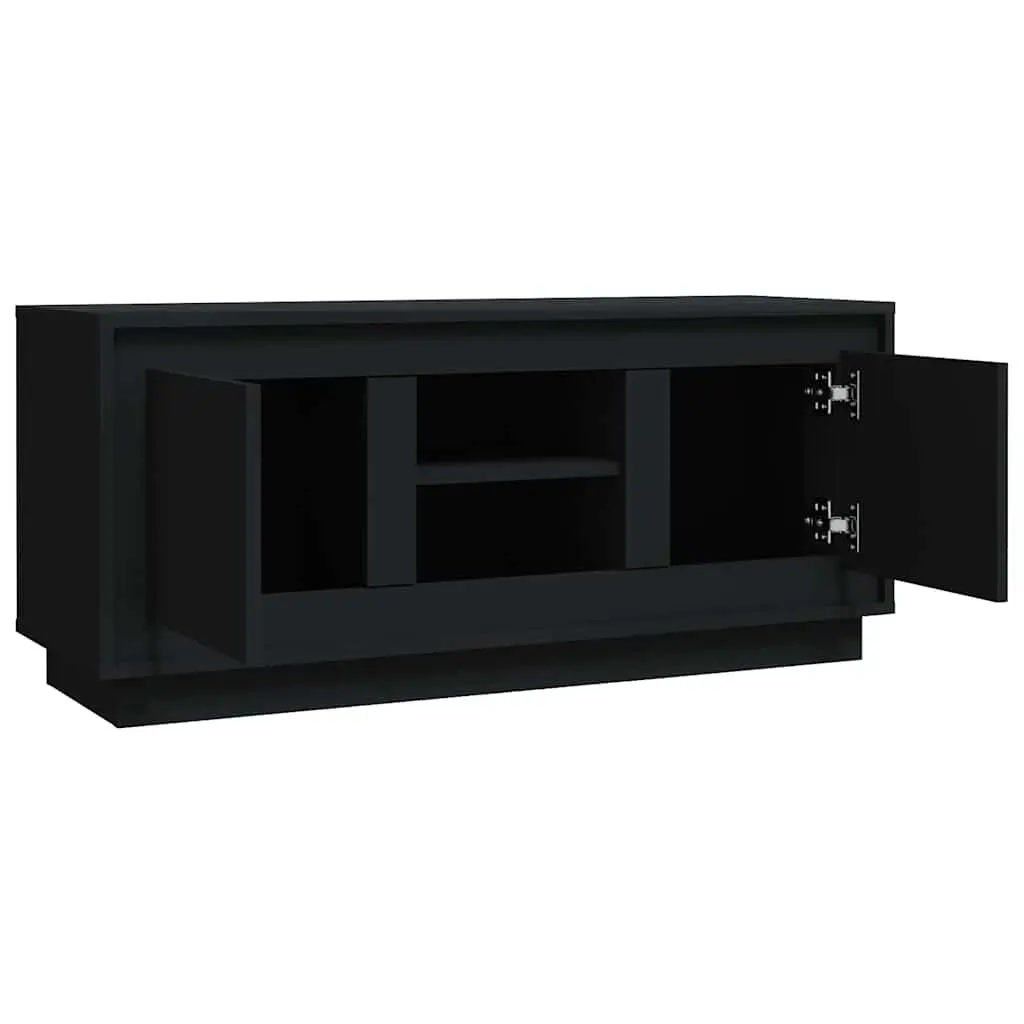 Black TV Cabinet 102x35x45 cm for Living Space