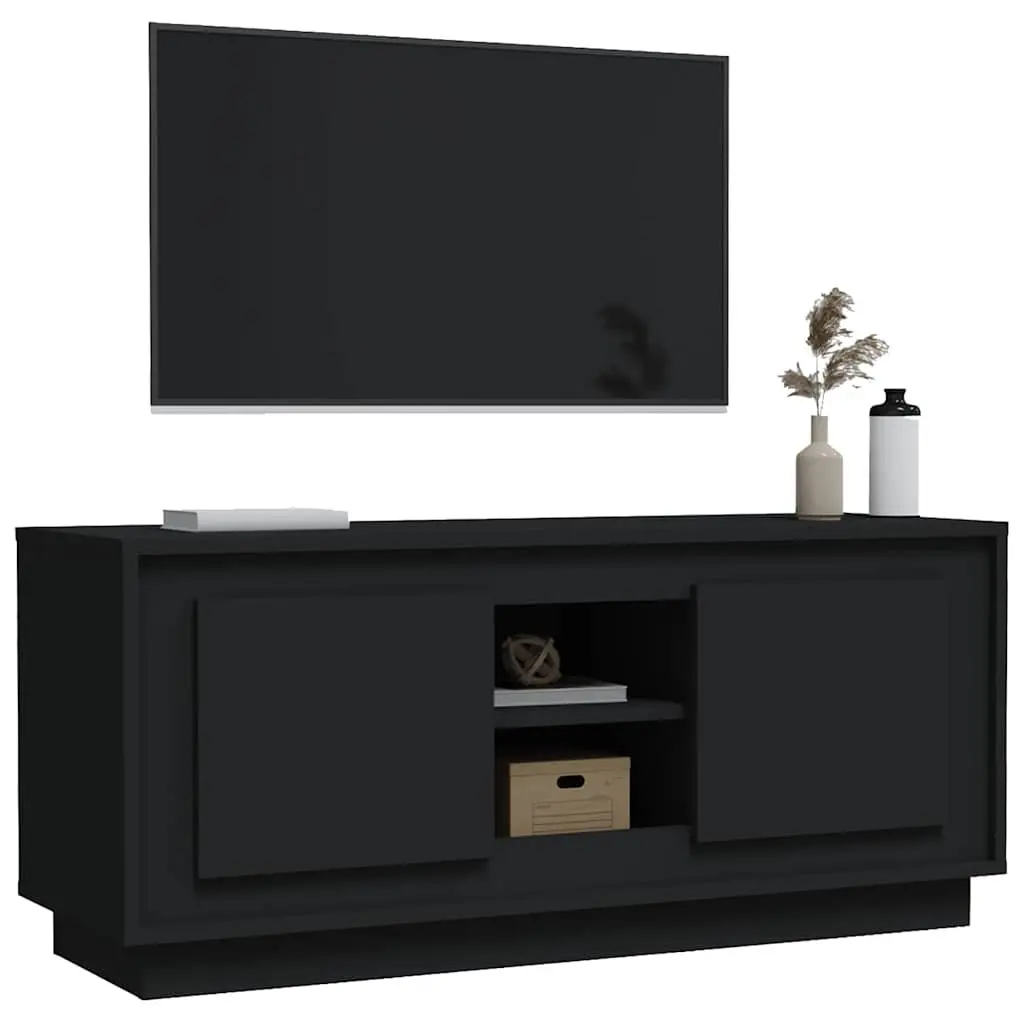 Black TV Cabinet 102x35x45 cm for Living Space