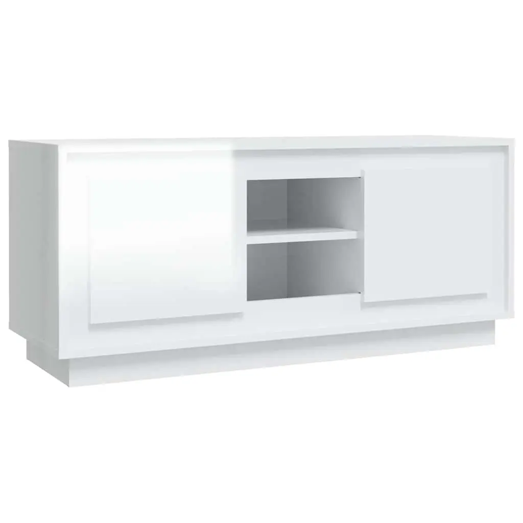 White High Gloss TV Cabinet for Living Rooms